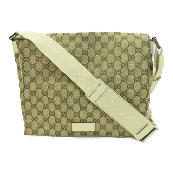 GUCCI SHW Shoulder Bag Canvas 146236 Brown/Ivory White