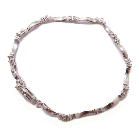 FINE JEWELRY 0.55ct Diamond Bracelet 18K White Gold 6.5g