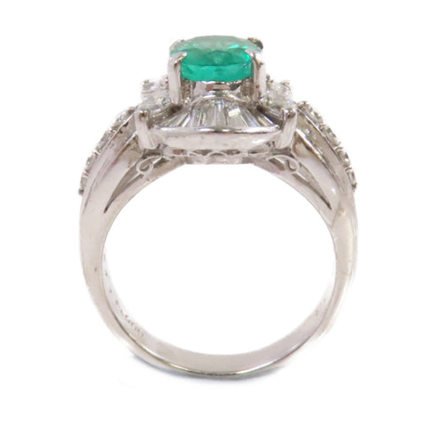 Fine Jewelry 1.27ct Emerald 1.13ct Diamond Ring US#5.75 18K White Gold