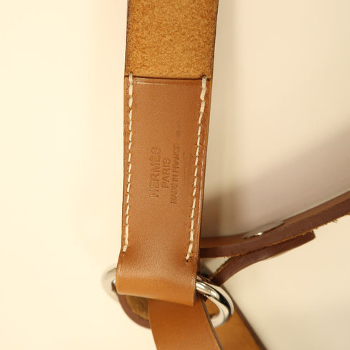 HERMES PHW Cavallic Shoulder Bag Tote Bag Felt Grey/Brown