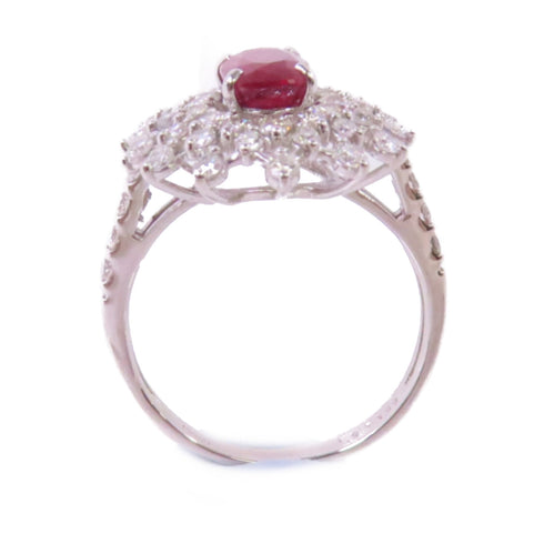 FINE JEWELRY 1.37ct Ruby 1.03ct Diamond Ring US#5.75 PT950 Platinum