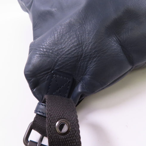 BOTTEGA VENETA Backpack Calfskin Leather Navy Blue