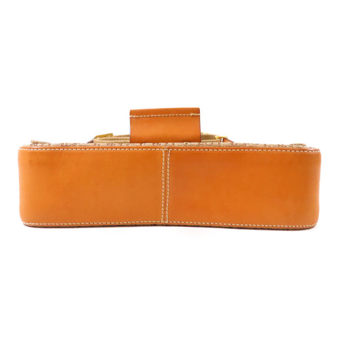 Christian Dior CD GHW Shoulder Bag Canvas Brown