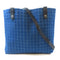 HERMES PHW Amedaba Shoulder Tote Bag Canvas Blue