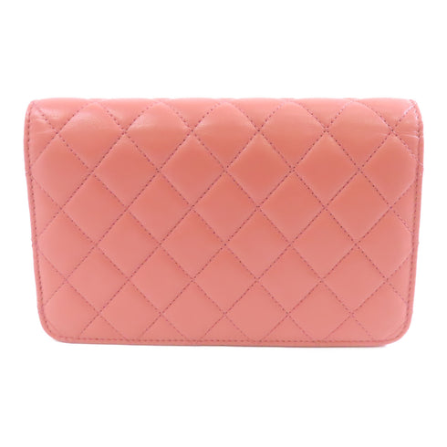 CHANEL Quilted CC GHW C19 WOC Wallet On Chain Shoulder Bag Lambskin Leather Pink
