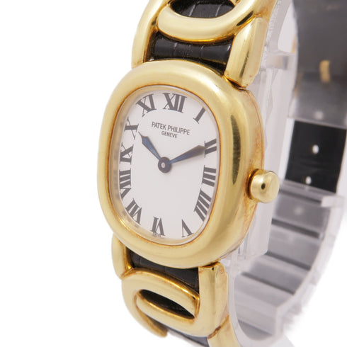 PATEK PHILIPPE Golden Ellipse 4830J Quartz Watch 18K Yellow Gold White