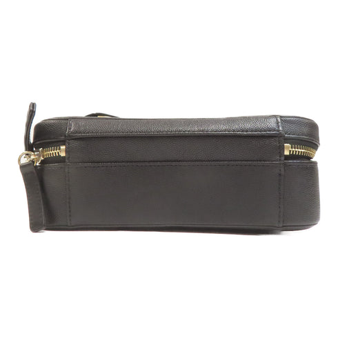 CHANEL Quilted CC GHW Vanity Case 2 Way Shoulder Bag A93343 Caviar Leather Black