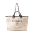CHANEL CC SHW Deauville Tote 2 Way Bag Straw Grey/Black