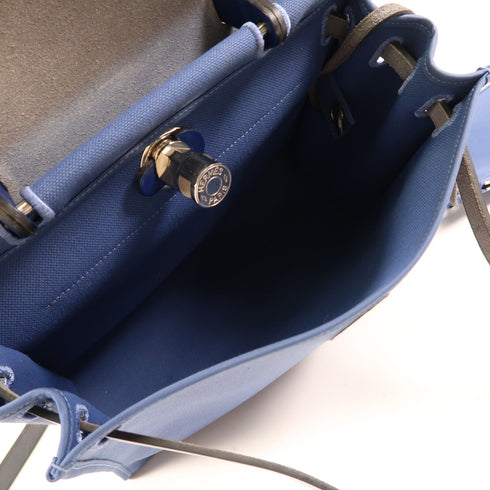 HERMES SHW Herbag PM 2Way Shoulder Bag Canvas C 7E Bleu Brighton 73 Bleu Saphir