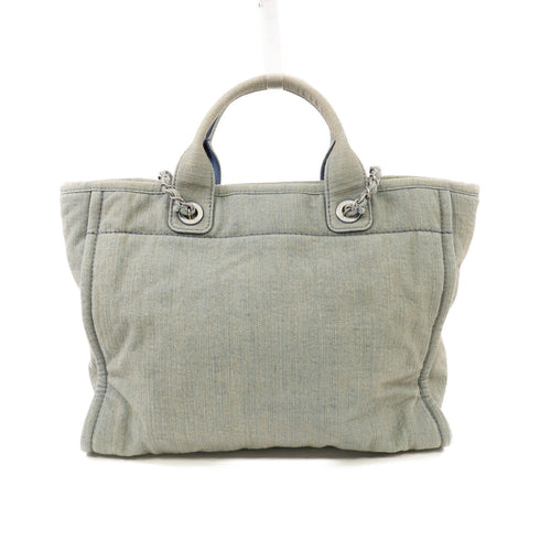 CHANEL CC SHW 2 Way Shoulder Bag Handbag Denim Blue