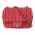 CHANEL CC SHW Chain Shoulder Bag Lambskin Leather Red v1