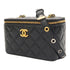 CHANEL Quilted CC Chain Shoulder Bag Lambskin Leather Black