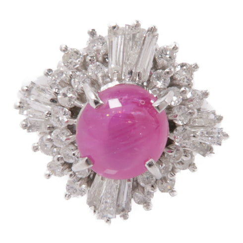 JEWELRY Ruby Diamond Ring Accessories US#4 PT900 Platinum