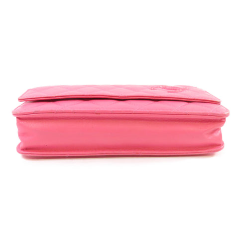 CHANEL CC SHW WOC Wallet On Chain Shoulder Bag Lambskin Leather