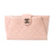 CHANEL Quilted CC SHW Clutch Bag Calfskin Leather Pink