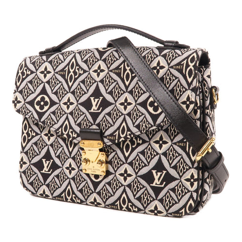 LOUIS VUITTON LV GHW Pochette Metis MM 2 Way Bag M57272 Monogram Jacquard Black