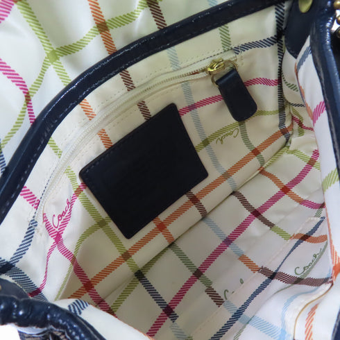 COACH GHW Shoulder Bag Crossbody Canvas Blue