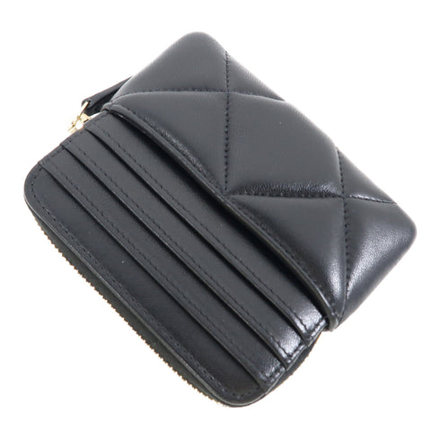 CHANEL CC GHW Zipper Card Holder AP2086 Lambskin Leather Black
