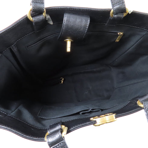 CHANEL CC GHW 2 Way Shoulder Bag Handbag Calfskin Leather Black