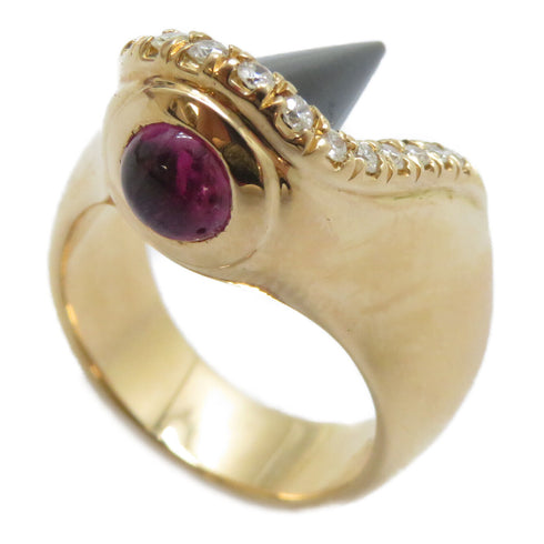 FINE JEWELRY Ruby Diamond Ring 18K Yellow Gold US#7.75
