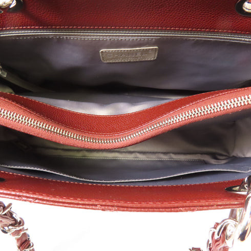 CHANEL CC SHW Grand Shopping Tote Bag GST Shoulder Bag Calfskin Burgundy