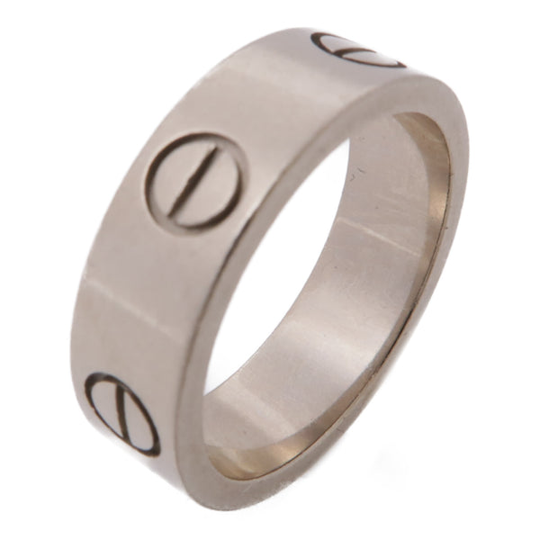 CARTIER Love Ring 18K White Gold Silver #51 US#5.5