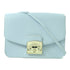 FURLA GHW Chain Shoulder Crossbody Bag Calfskin Leather Light Blue