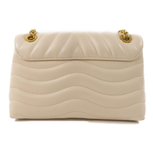 LOUIS VUITTON LV GHW New Wave Chain Bag Shoulder Crossbody Handbag Leather Beige
