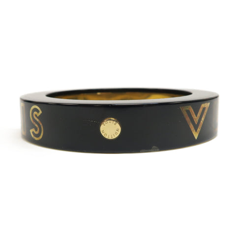 LOUIS VUITTON LV Bangle Bracelet S Ceramic Black/Gold Color