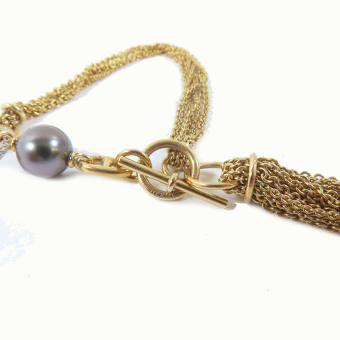 HERMES Bracelet 18K Yellow Gold #15.25cm