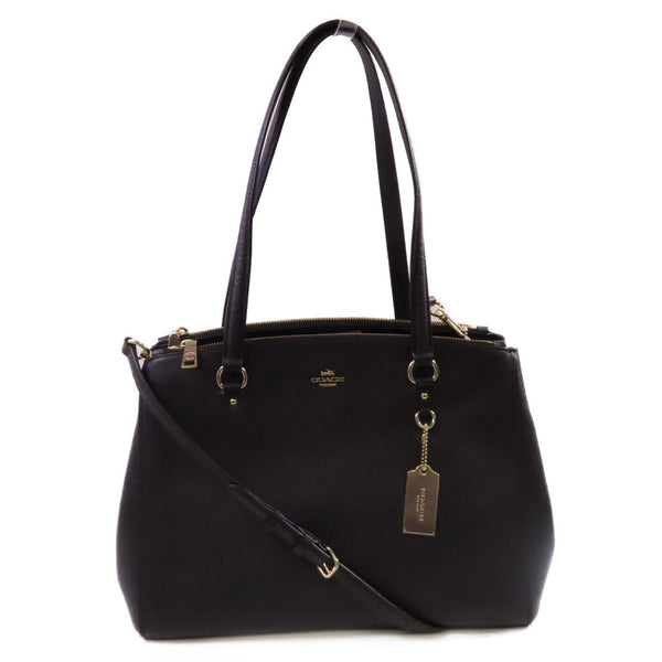 COACH GHW Handbag Shoulder Bag Crossbody Calfskin Leather 37148 Black