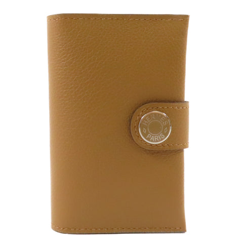 HERMES PHW Porte-Cartes RMS Card Holder Evercolor Leather Alezan