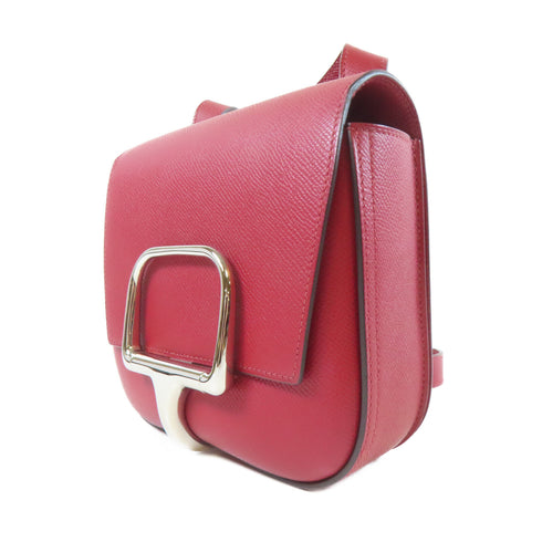 HERMES PHW Della Cavalleria Mini Shoulder Crossbody Bag Veau Epsom Rouge Grenat