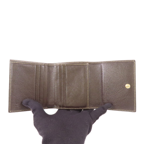 GUCCI GG GHW Wallet 212099 Coated Canvas Brown