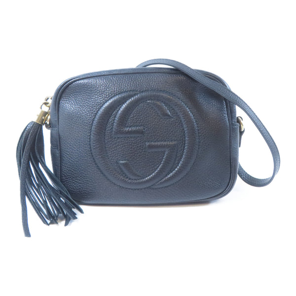 GUCCI GG GHW Soho Disco Shoulder Bag 308364 Calfskin Leather Black
