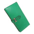 HERMES PHW Bearn Soufflet Wallet 039078CC Chevre Leather Green