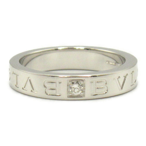 BVLGARI B-zero1 Double Logo 1p Diamond Ring 18K White Gold US#6.75