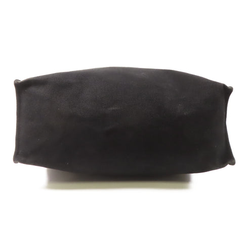HERMES PHW Etriviere Shopping Tote Shoulder Bag 062304CK Canvas Black Brown