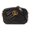 GUCCI GG GHW GG Marmont Chain Shoulder Bag 448065 Calfskin Leather Black