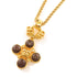CHANEL CC Necklace Metal Gold Brown