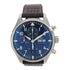 IWC Pilot Chronograph Automatic Watch IW377714 Stainless Steel Leather Blue