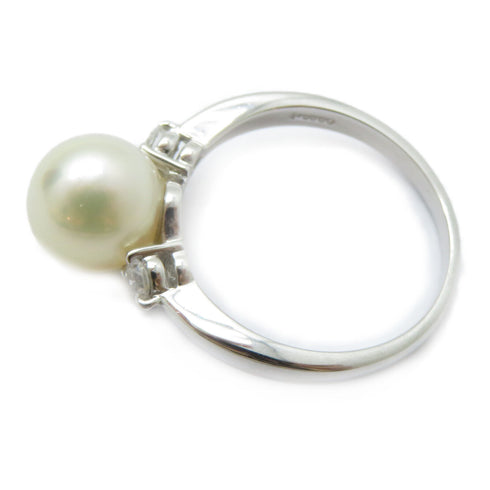 FINE JEWELRY Pearl Diamond Ring PT900 Platinum US#6.5