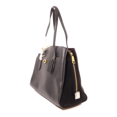 COACH GHW Tote Bag Shoulder Bag Calfskin Leather