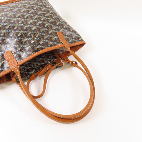 GOYARD SHW Anjou Mini Handbag PVC Coated Canvas Brown
