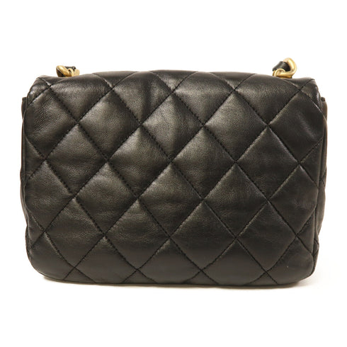 CHANEL CC GHW Chain Shoulder Bag AS3206 Lambskin Leather Black