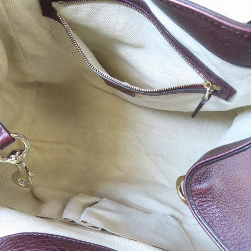 GUCCI GG GHW Shoulder Handbag 232309 Calfskin Leather Dark Purple