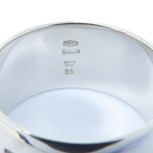 BVLGARI Mono Logo Ring 18K White Gold Bvlgari#55 US#7