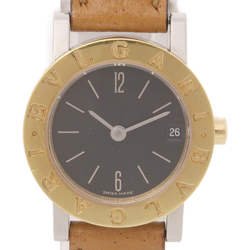 BVLGARI Bvlgari Bvlgari Quartz Watch BB23SGL Stainless Steel/Leather Black
