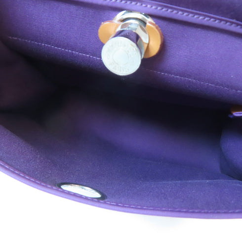 HERMES PHW Herbag Cabas PM 2 Way Shoulder Hand Bag Canvas Purple
