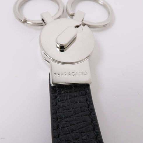 Salvatore Ferragamo SHW Key Ring Calfskin Leather Black